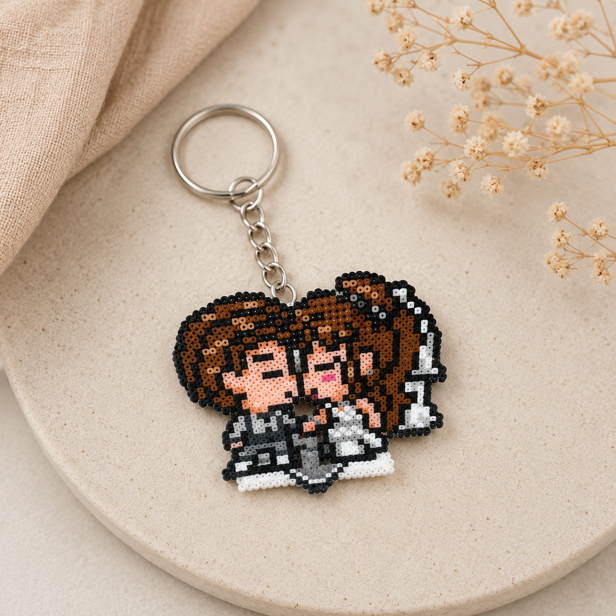 Chaveiro Casal Pixel Art Produto Exclusivo Pétalas
