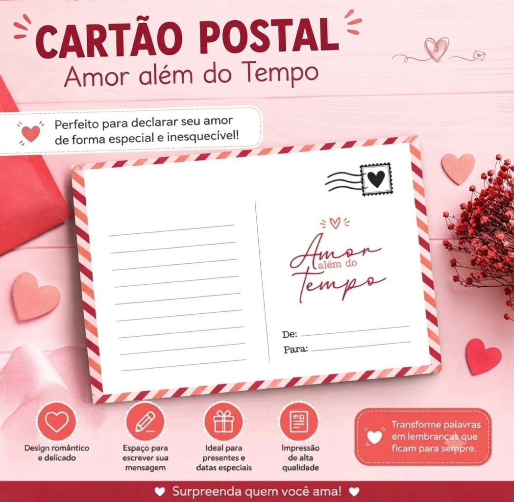 Cartão Postal Amor além do tempo