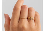 Kit Alianças 2mm Banhadas Ouro 18k com Zircônia + Anel Solitário Tradicional Brinde - Pétalas de Joias