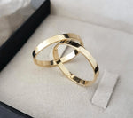 Par de Alianças de Casamento Banhado a Ouro 18k Reta 2mm - Anatômicas - Pétalas de Joias
